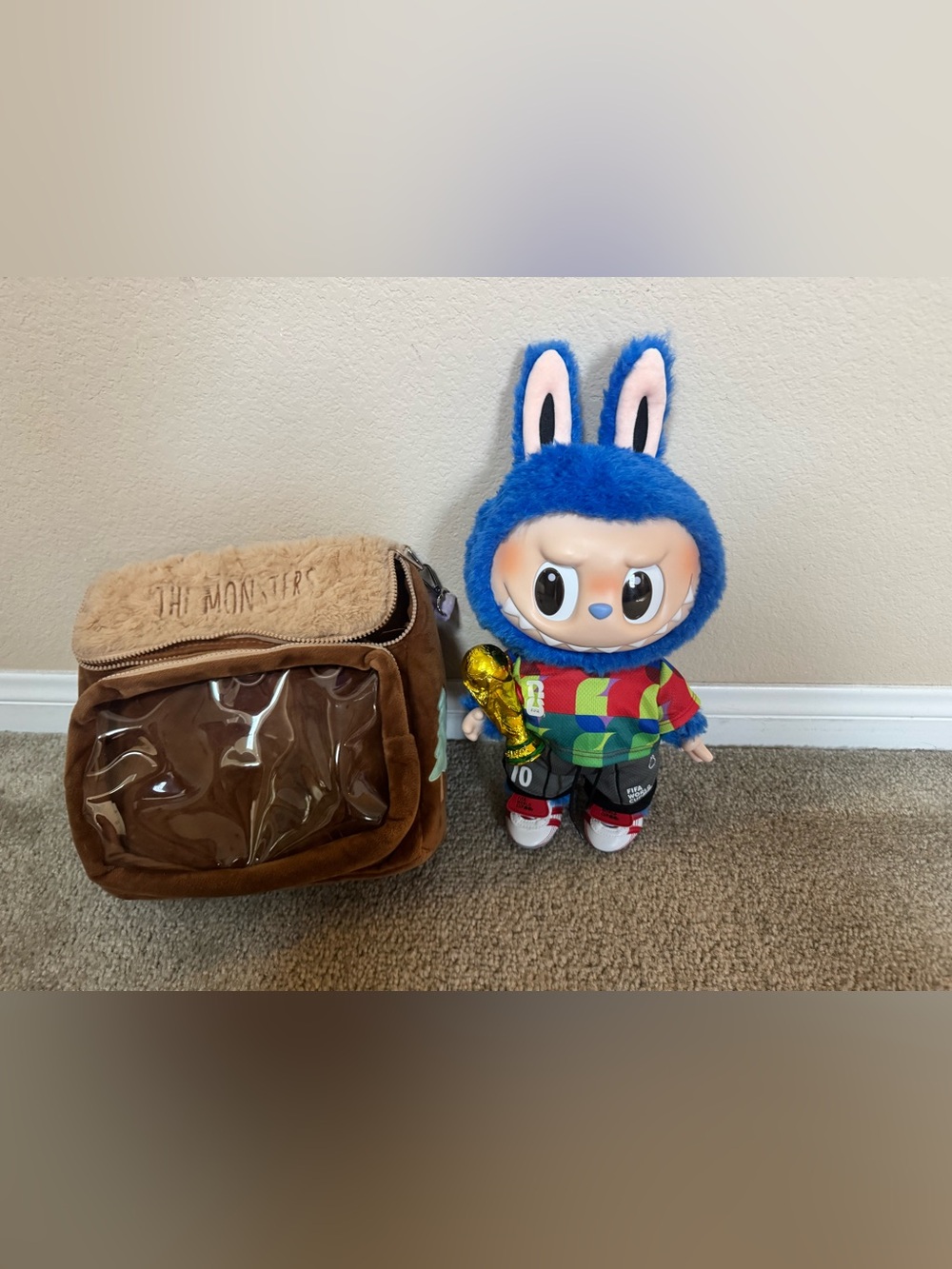 THE Monsters × FIFA Series Plush Doll, Big Labubu with FIFA World Cup, 14 inch - Picture 2 of 5